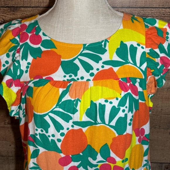 J.Crew Linen Blend Colorful Citrus Floral Print Dress size 4 - Picture 6 of 12